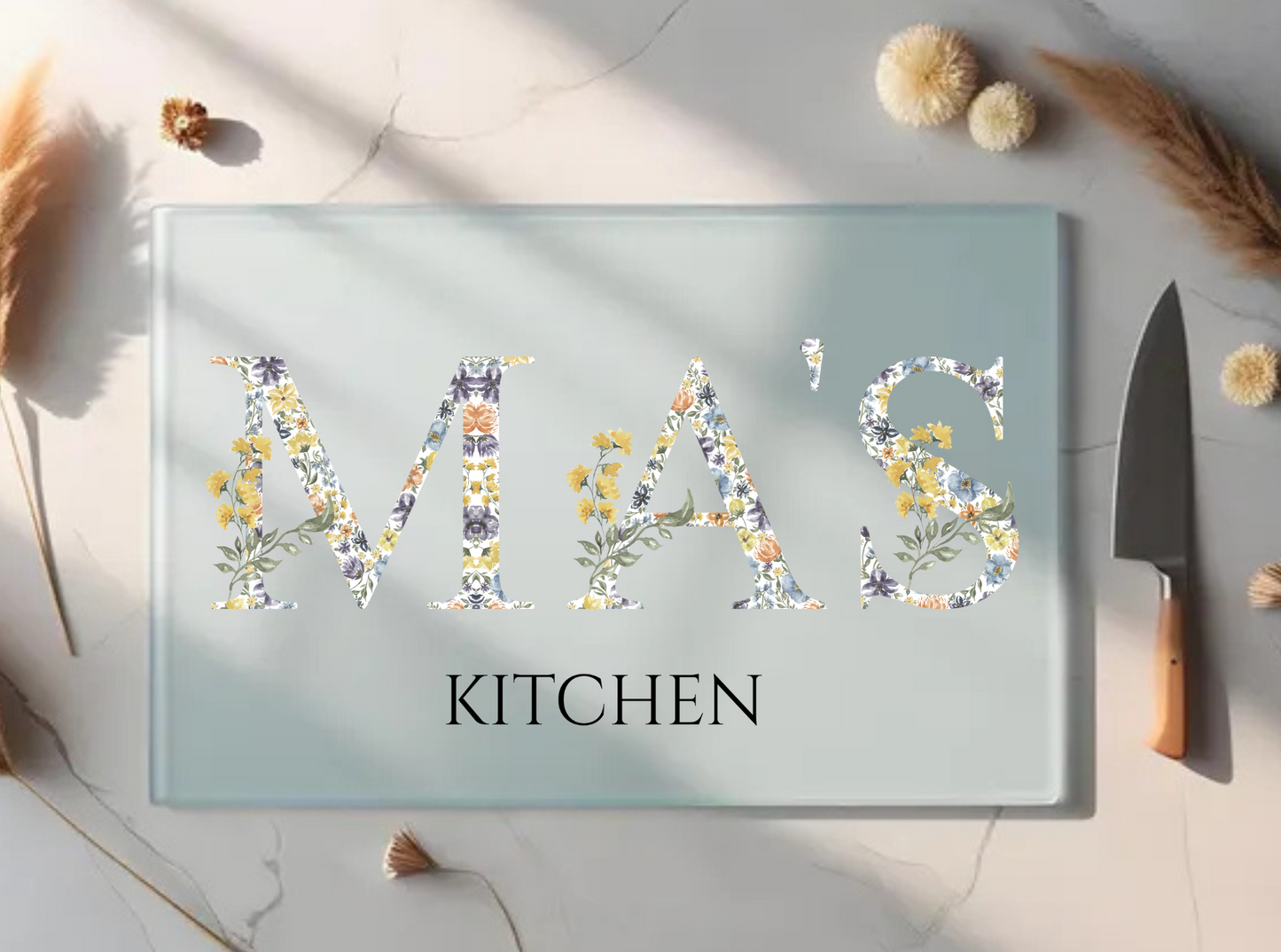 Custom glass chopping board a3