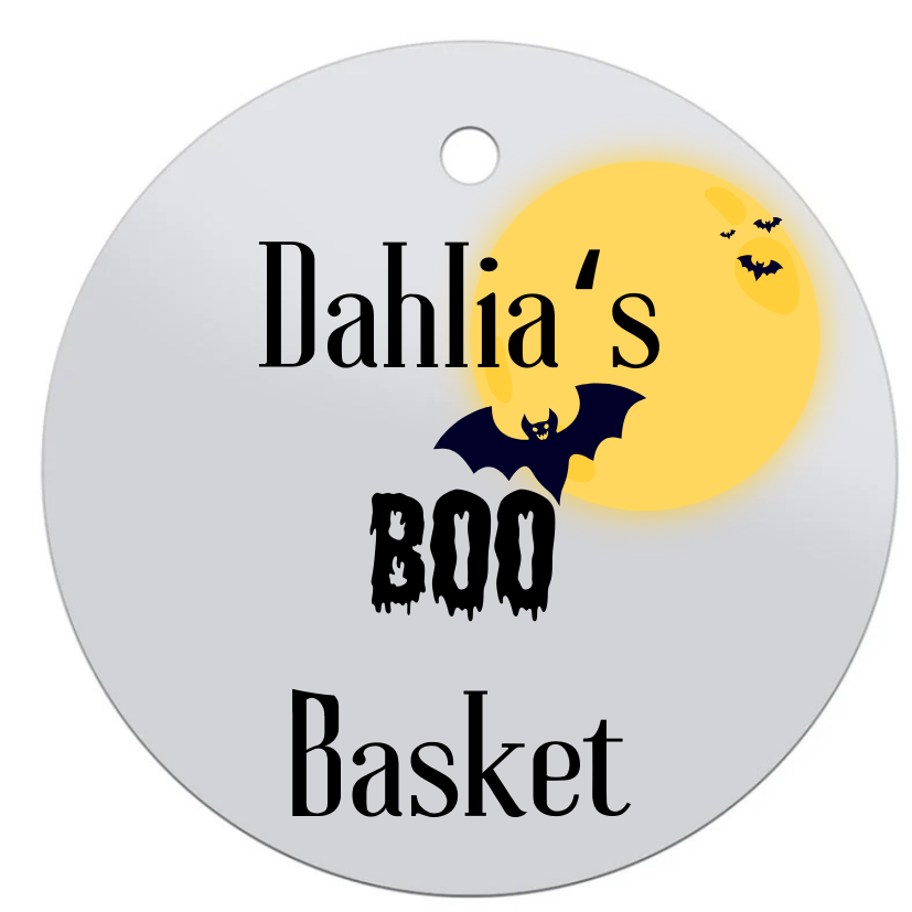 Personalised halloween acrylic hanging disk with velvet ribbon 👻