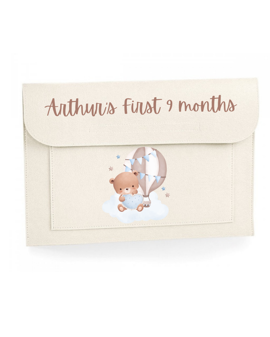 Personalised felt document folder -  for important papers a4