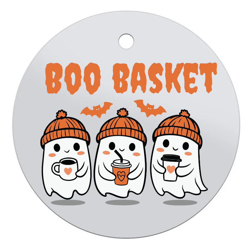 Personalised halloween acrylic hanging disk with velvet ribbon 👻