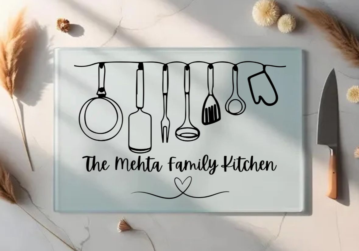 Custom glass chopping board a3