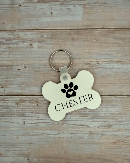 Dog bone keyring (mdf) 5cm wide