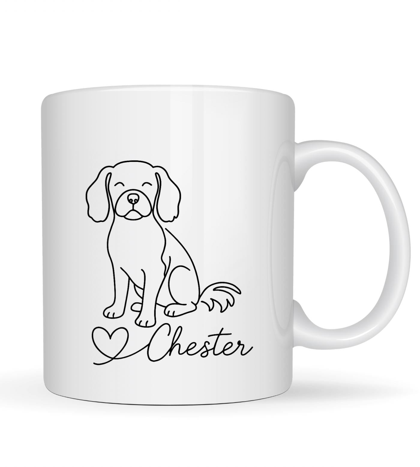 Fine line pet drawing mug