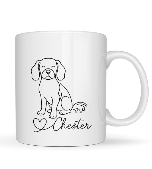 Fine line pet drawing mug