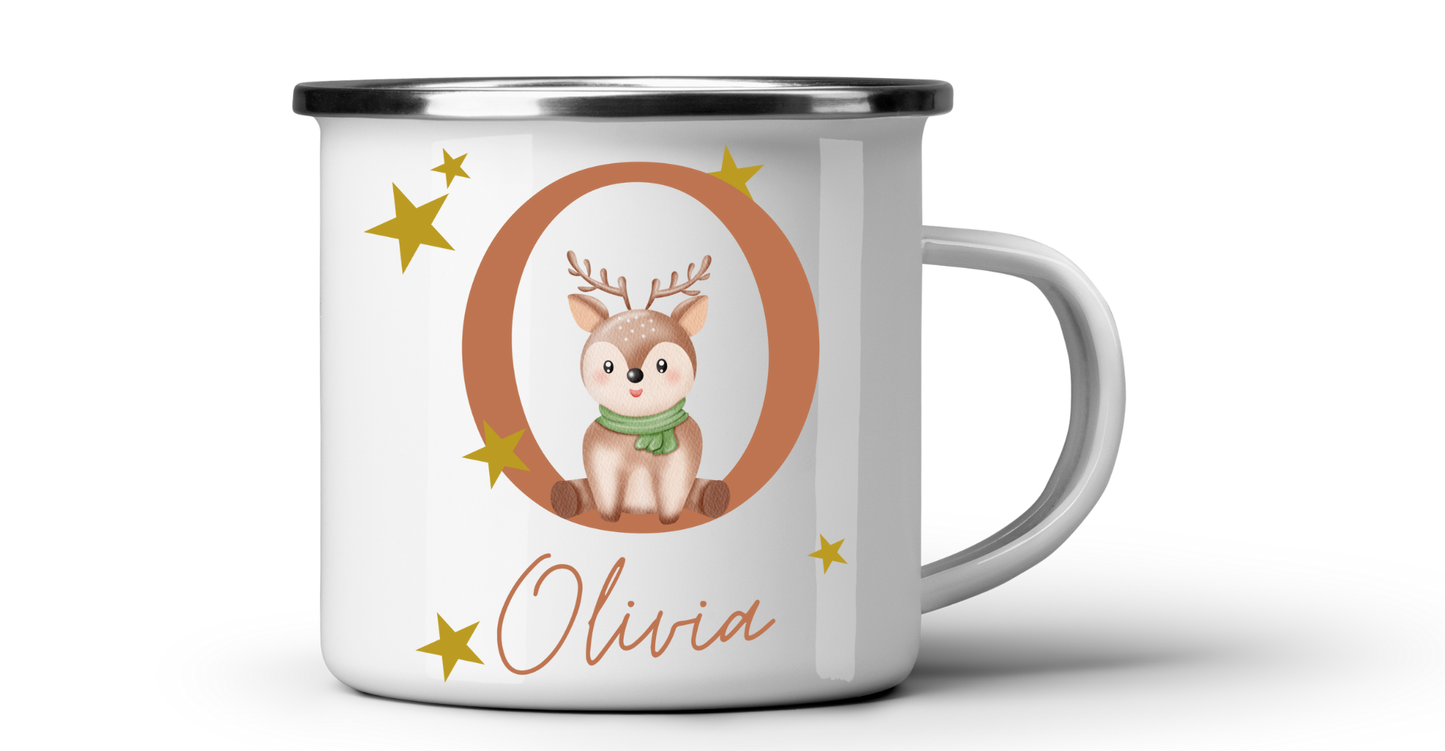 Personalised camping / enamel Christmas mug