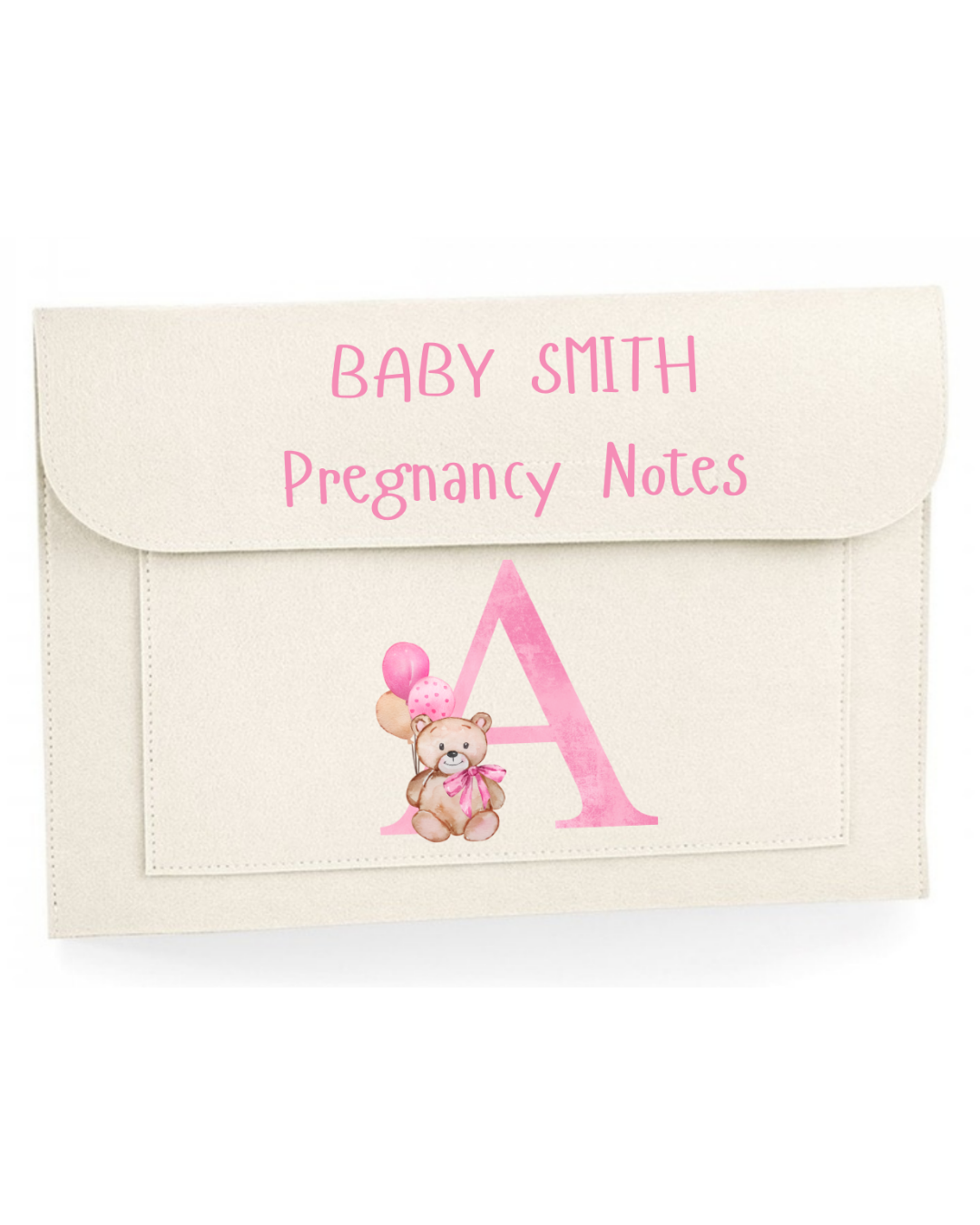 Personalised felt document folder -  for important papers a4