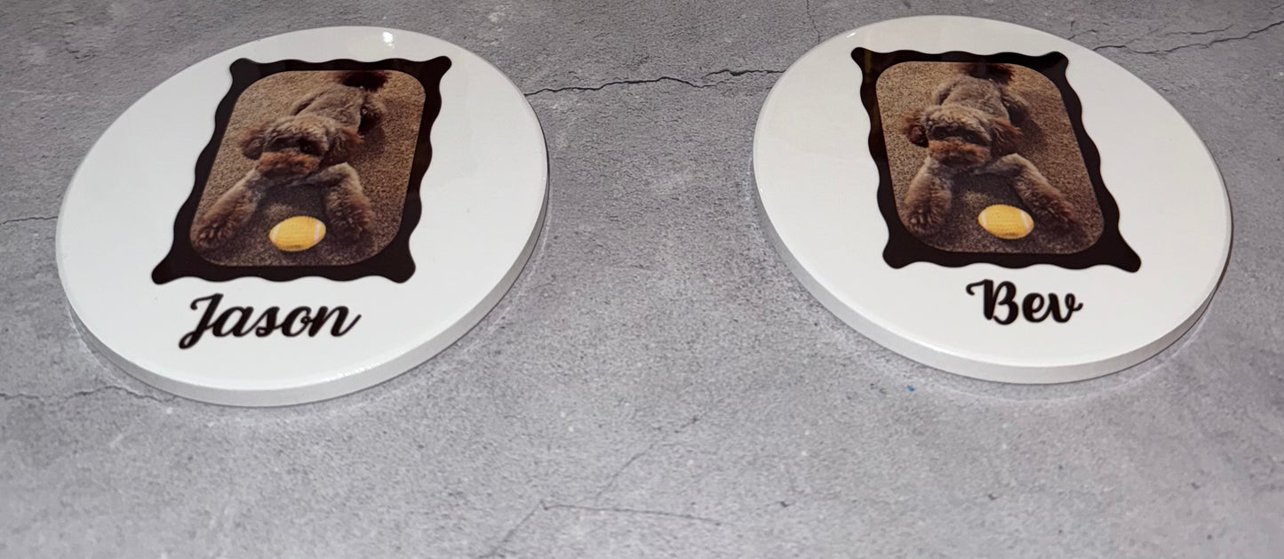 Custom ceramic corked back coaster -