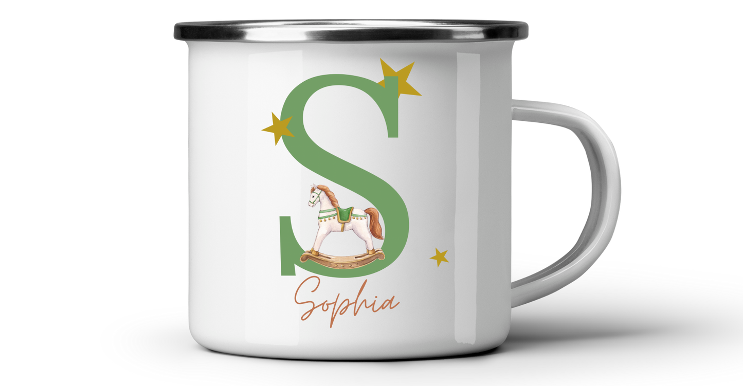 Personalised camping / enamel Christmas mug