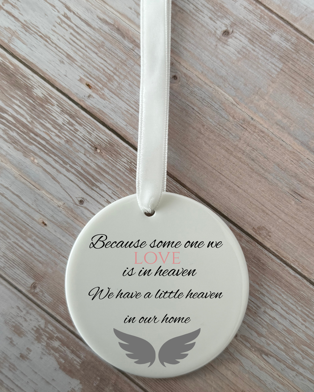 Someone in heaven hanging ceramic ornament