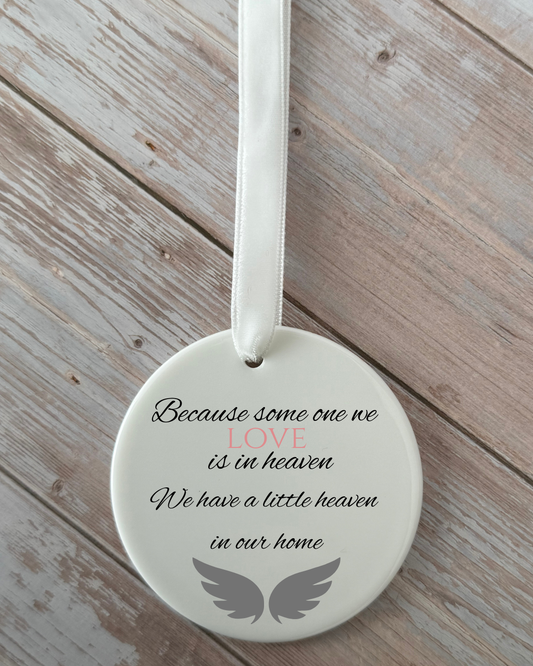 Someone in heaven hanging ceramic ornament