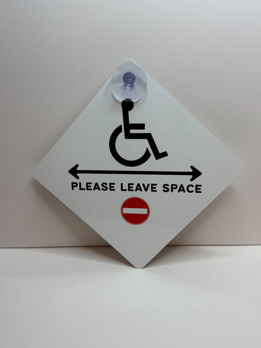 Disabled leave space car sign