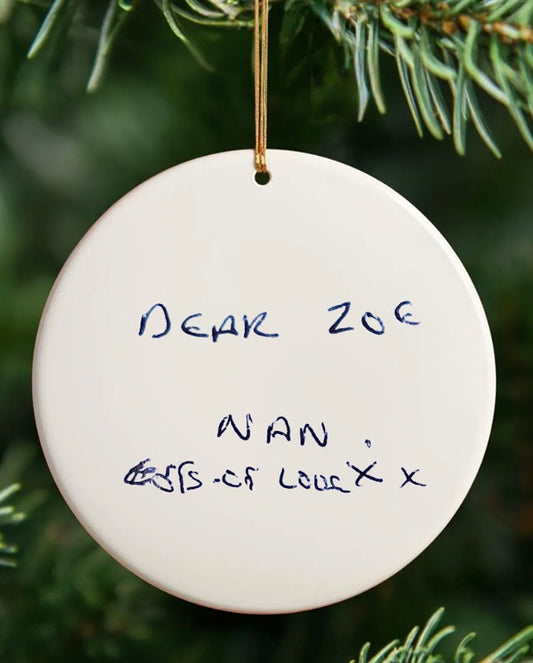 “Loved one’s handwriting”  Put a special note or words from a love one on a keepsake
