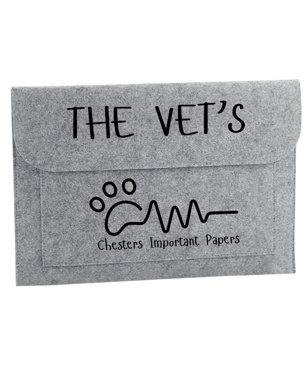 Personalised felt document folder -  for important papers a4