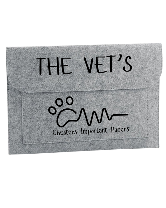 Personalised felt document folder -  for important papers a4