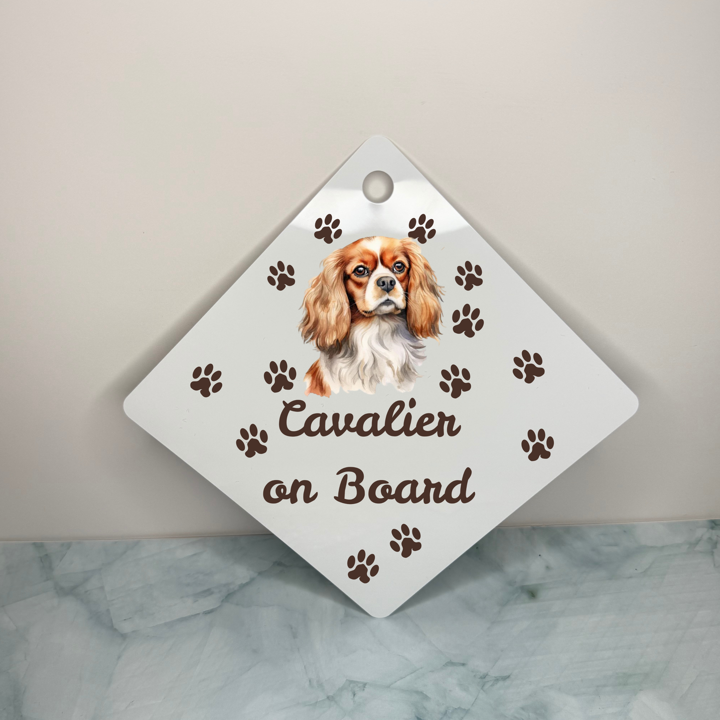 Custom Cavalier on Board Sign