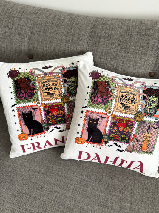 Personalised Hocus pocus style soft velvety cushion cover