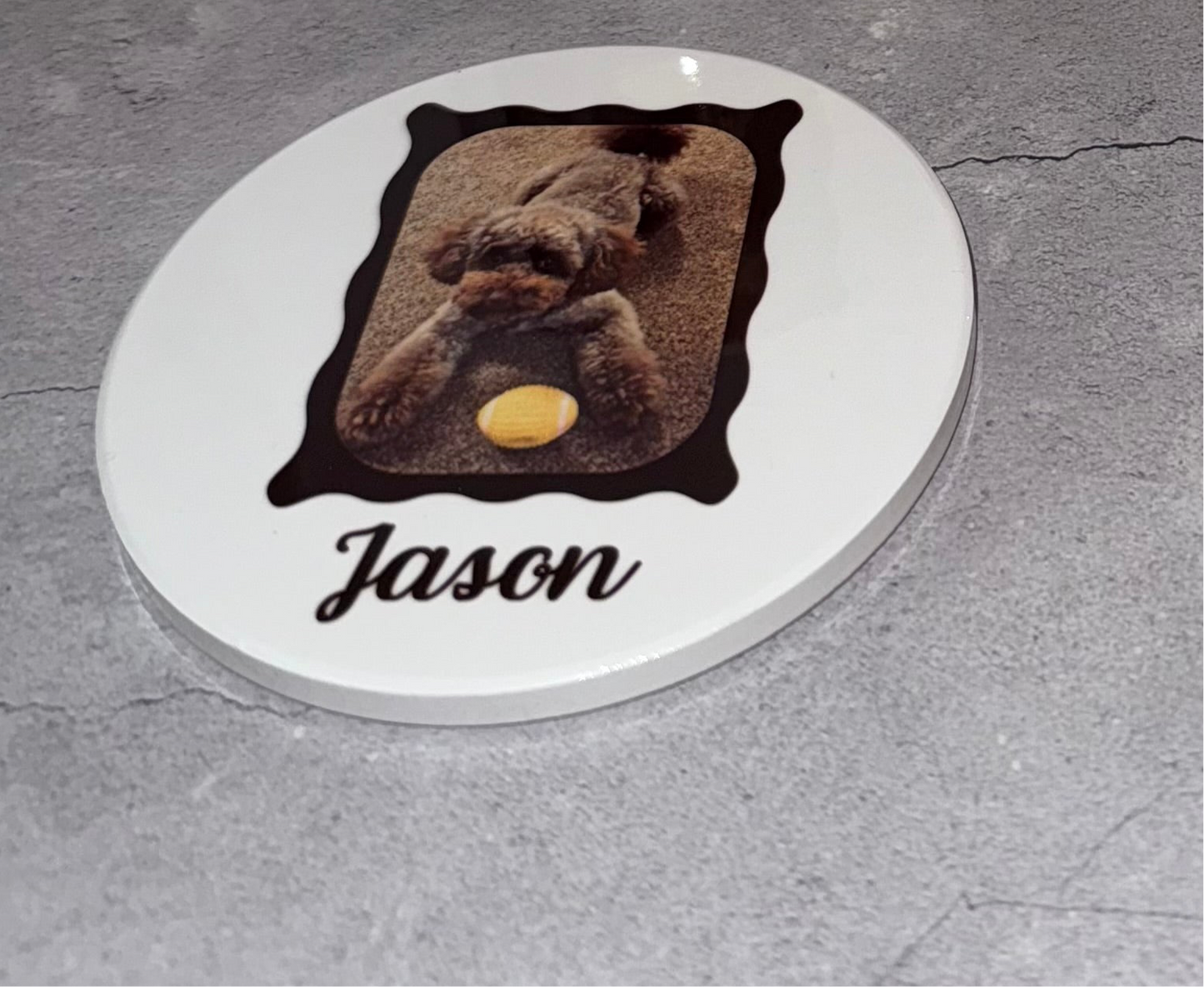 Custom ceramic corked back coaster -
