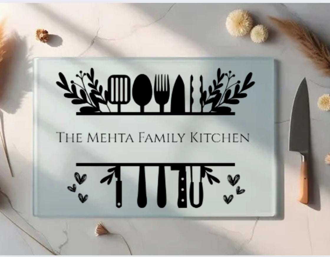 Custom glass chopping board a3