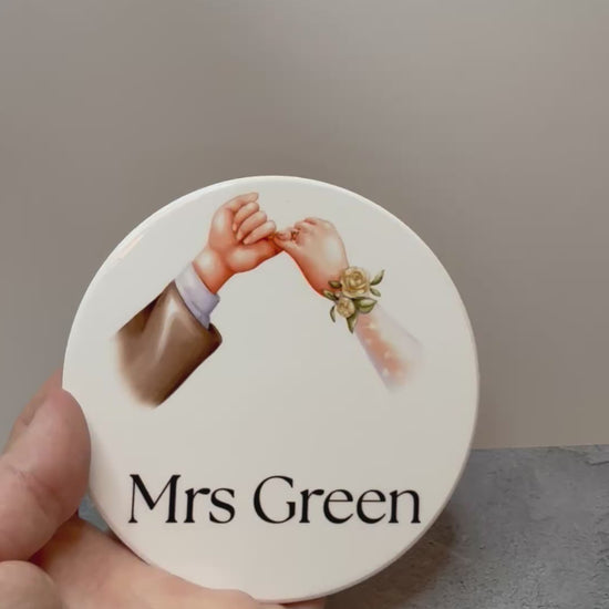 Cork backed ceramic coaster