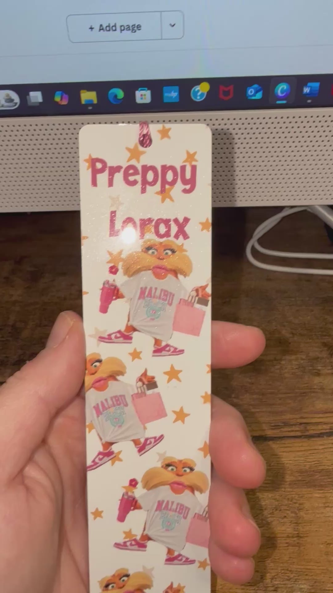 Video preppy Lorax bookmark 