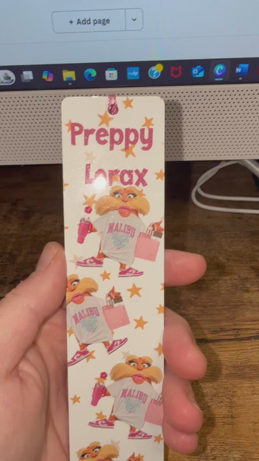 Video preppy Lorax bookmark 