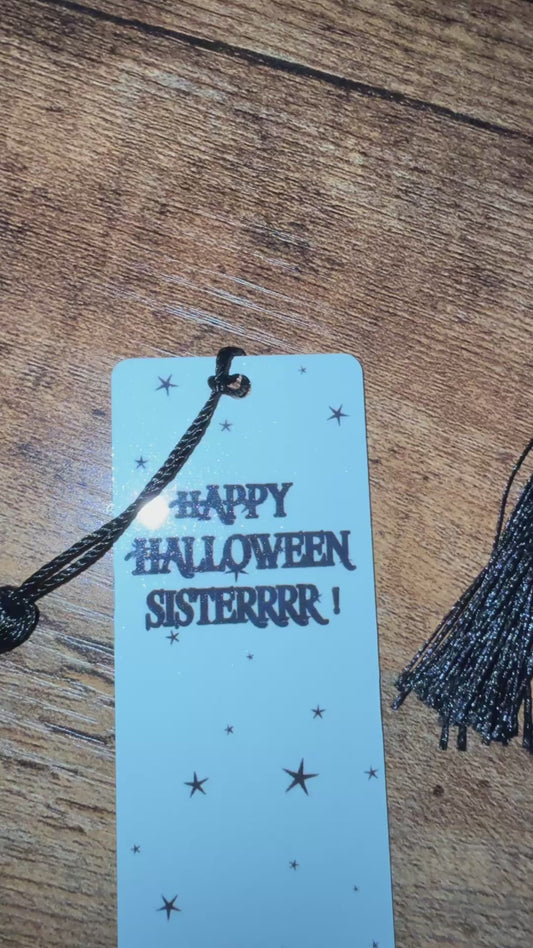 Metal hocus pocus inspired book mark with tassel  - add name optional